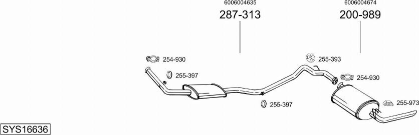 Bosal SYS16636 - Система випуску ОГ autocars.com.ua