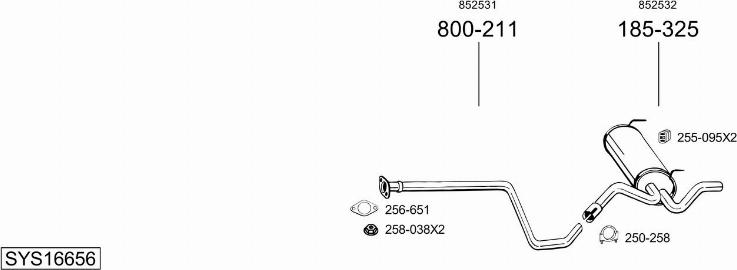 Bosal SYS16656 - Система выпуска ОГ avtokuzovplus.com.ua