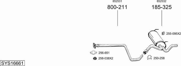 Bosal SYS16661 - Система випуску ОГ autocars.com.ua