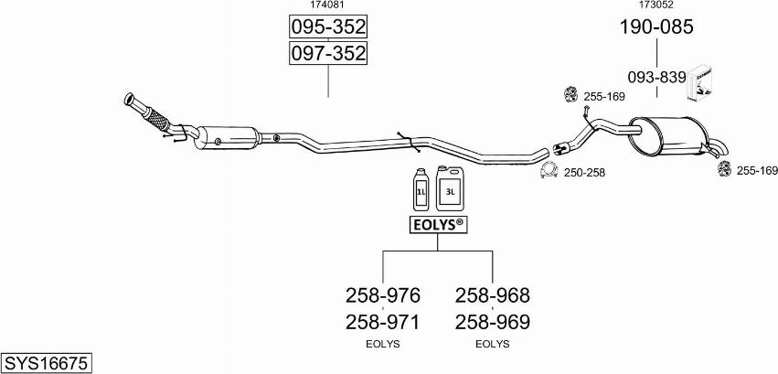 Bosal SYS16675 - Система випуску ОГ autocars.com.ua