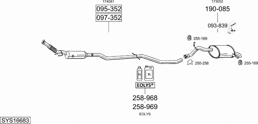 Bosal SYS16683 - Система випуску ОГ autocars.com.ua