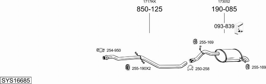 Bosal SYS16685 - Система випуску ОГ autocars.com.ua