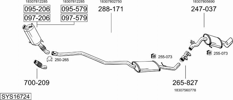 Bosal SYS16724 - Система випуску ОГ autocars.com.ua