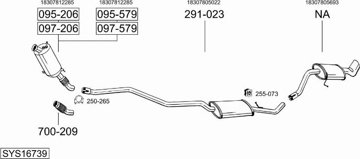 Bosal SYS16739 - Система выпуска ОГ avtokuzovplus.com.ua