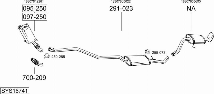 Bosal SYS16741 - Система випуску ОГ autocars.com.ua