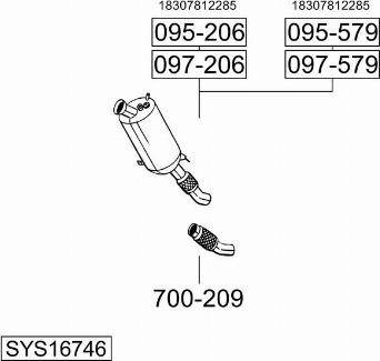 Bosal SYS16746 - Система випуску ОГ autocars.com.ua