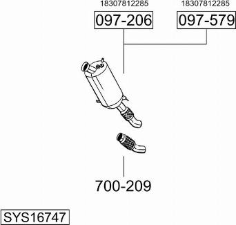 Bosal SYS16747 - Система випуску ОГ autocars.com.ua