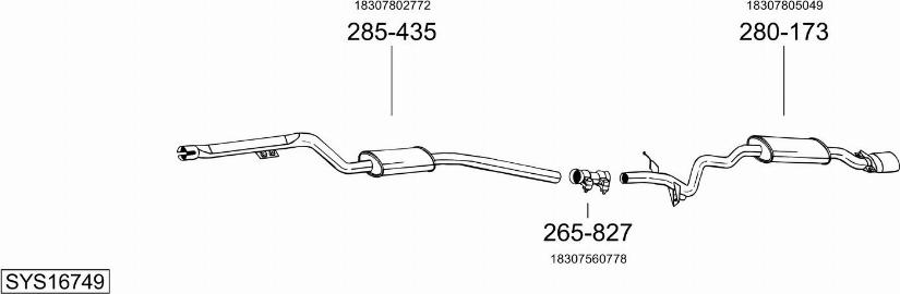Bosal SYS16749 - Система випуску ОГ autocars.com.ua