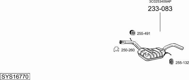 Bosal SYS16770 - Система випуску ОГ autocars.com.ua