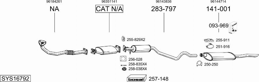 Bosal SYS16792 - Система випуску ОГ autocars.com.ua