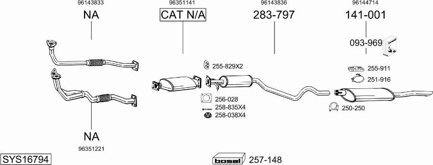 Bosal SYS16794 - Система випуску ОГ autocars.com.ua