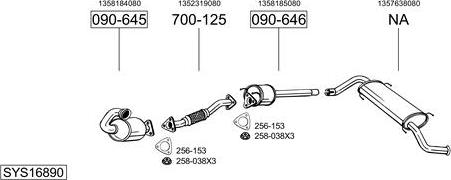 Bosal SYS16890 - Система випуску ОГ autocars.com.ua