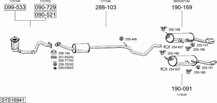 Bosal SYS16941 - Система випуску ОГ autocars.com.ua