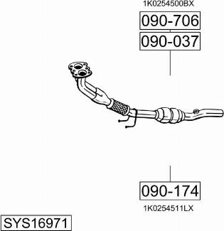 Bosal SYS16971 - Система випуску ОГ autocars.com.ua