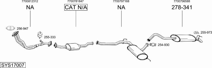 Bosal SYS17007 - Система випуску ОГ autocars.com.ua