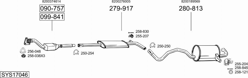 Bosal SYS17046 - Система випуску ОГ autocars.com.ua