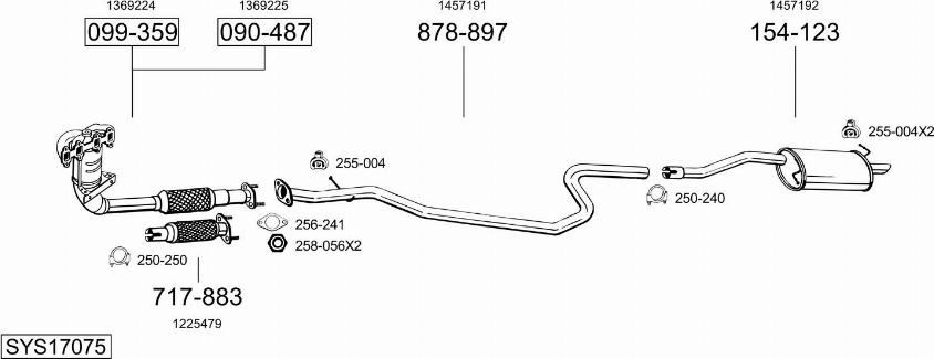 Bosal SYS17075 - Система випуску ОГ autocars.com.ua