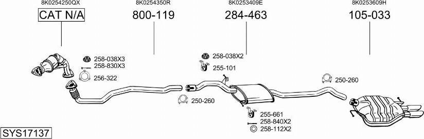 Bosal SYS17137 - Система випуску ОГ autocars.com.ua