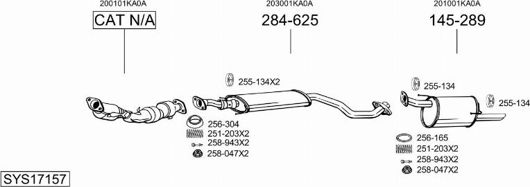 Bosal SYS17157 - Система випуску ОГ autocars.com.ua