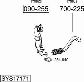 Bosal SYS17171 - Система випуску ОГ autocars.com.ua