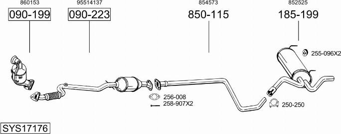 Bosal SYS17176 - Система випуску ОГ autocars.com.ua