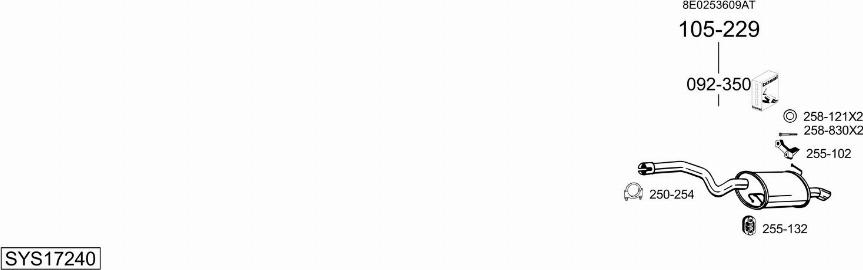 Bosal SYS17240 - Система випуску ОГ autocars.com.ua