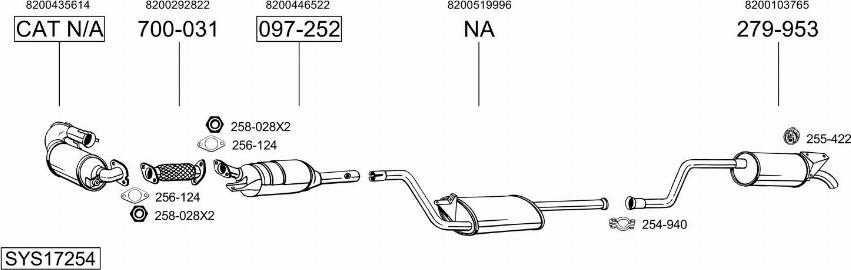 Bosal SYS17254 - Система випуску ОГ autocars.com.ua