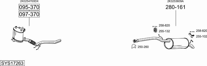 Bosal SYS17263 - Система випуску ОГ autocars.com.ua