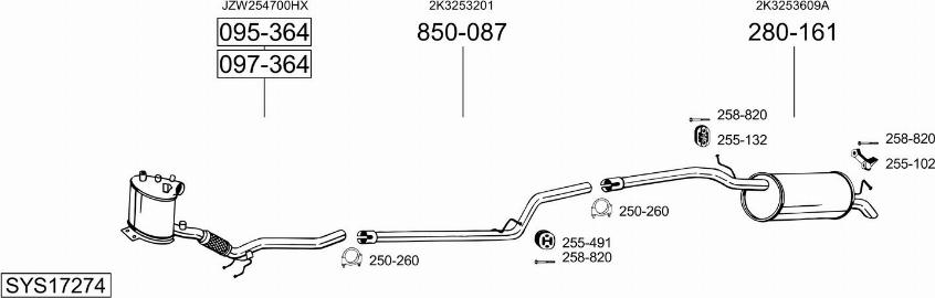 Bosal SYS17274 - Система випуску ОГ autocars.com.ua