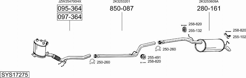 Bosal SYS17275 - Система випуску ОГ autocars.com.ua