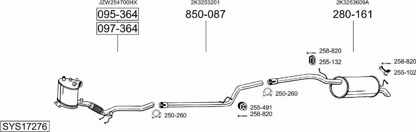 Bosal SYS17276 - Система випуску ОГ autocars.com.ua