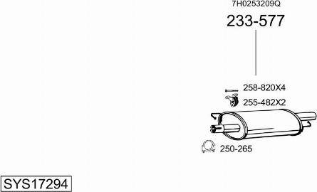 Bosal SYS17294 - Система випуску ОГ autocars.com.ua