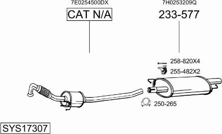 Bosal SYS17307 - Система випуску ОГ autocars.com.ua