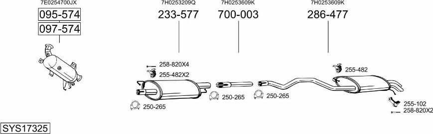 Bosal SYS17325 - Система выпуска ОГ avtokuzovplus.com.ua