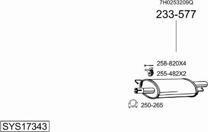 Bosal SYS17343 - Система выпуска ОГ avtokuzovplus.com.ua