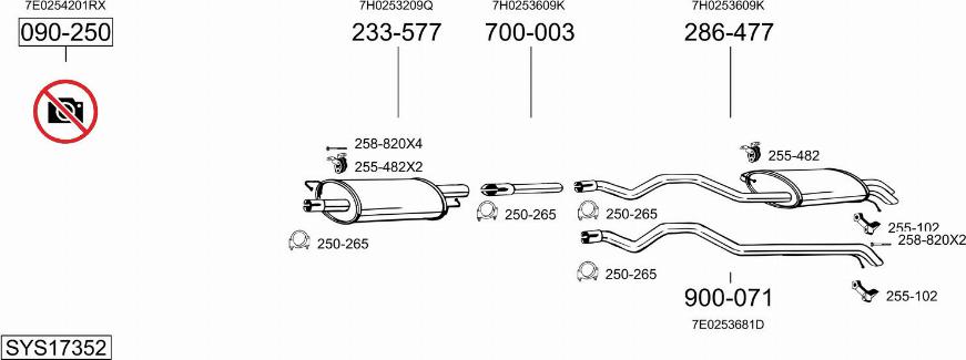 Bosal SYS17352 - Система випуску ОГ autocars.com.ua