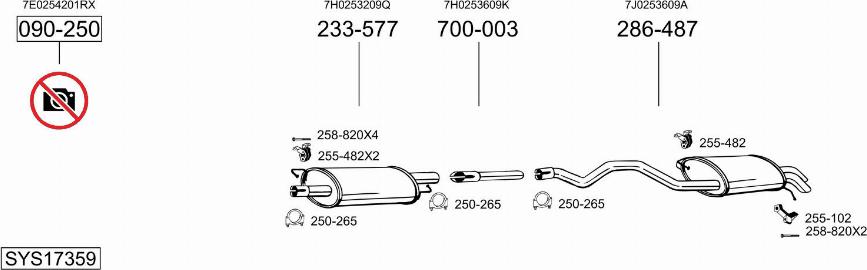 Bosal SYS17359 - Система випуску ОГ autocars.com.ua