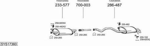 Bosal SYS17360 - Система випуску ОГ autocars.com.ua