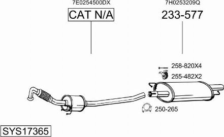 Bosal SYS17365 - Система випуску ОГ autocars.com.ua