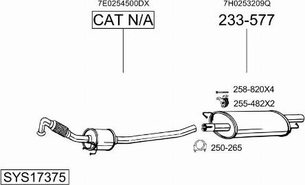 Bosal SYS17375 - Система випуску ОГ autocars.com.ua