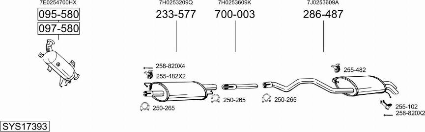 Bosal SYS17393 - Система випуску ОГ autocars.com.ua