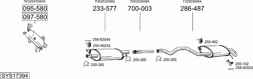 Bosal SYS17394 - Система випуску ОГ autocars.com.ua