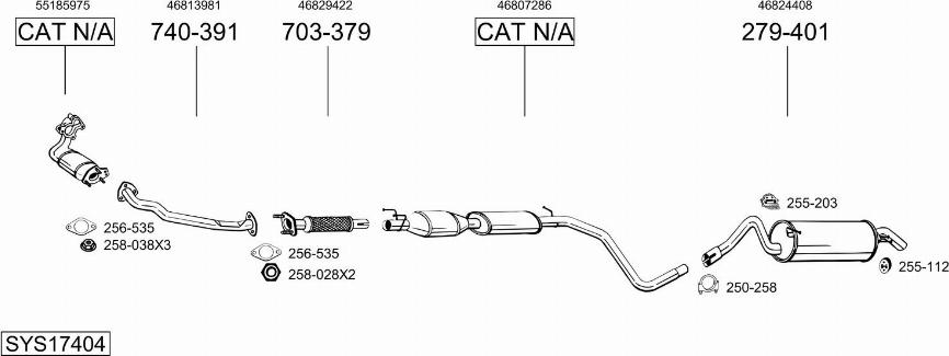 Bosal SYS17404 - Система випуску ОГ autocars.com.ua