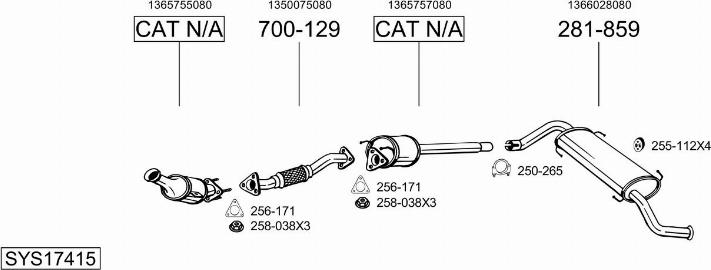 Bosal SYS17415 - Система випуску ОГ autocars.com.ua