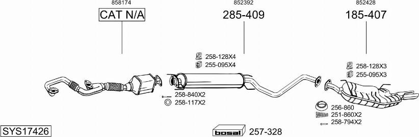 Bosal SYS17426 - Система випуску ОГ autocars.com.ua