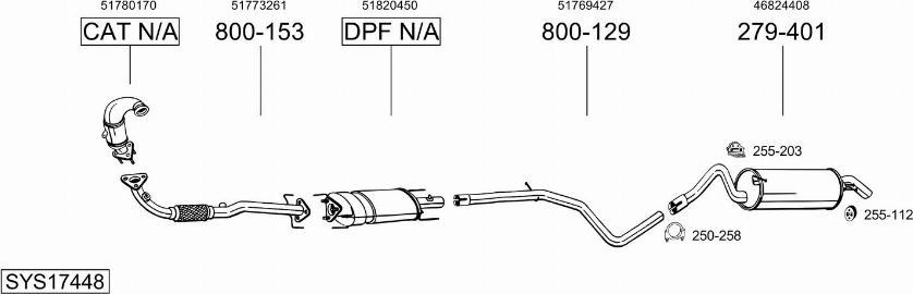 Bosal SYS17448 - Система випуску ОГ autocars.com.ua