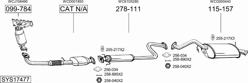 Bosal SYS17477 - Система випуску ОГ autocars.com.ua