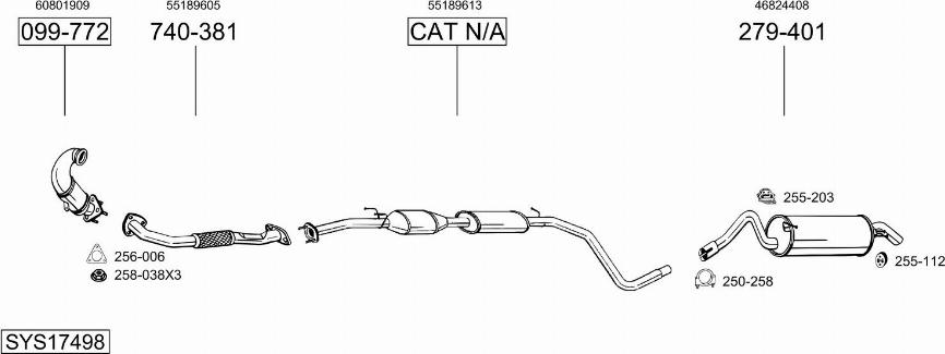 Bosal SYS17498 - Система випуску ОГ autocars.com.ua