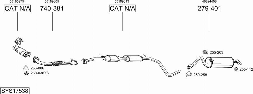 Bosal SYS17538 - Система випуску ОГ autocars.com.ua