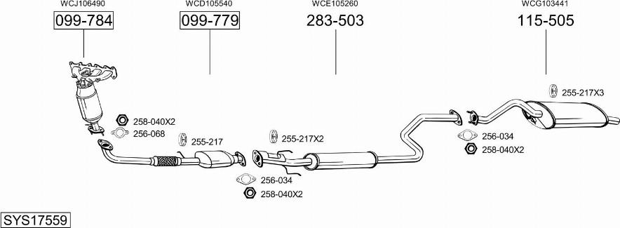 Bosal SYS17559 - Система випуску ОГ autocars.com.ua